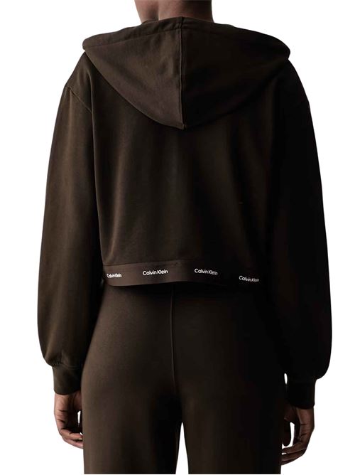 Felpa crop con cappuccio e zip Calvin Klein Jeans | LV047G252GTO2
